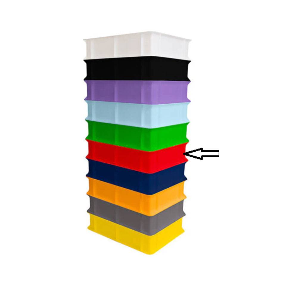 Closed stackable service box made of red polyethylene cm 40x30x10