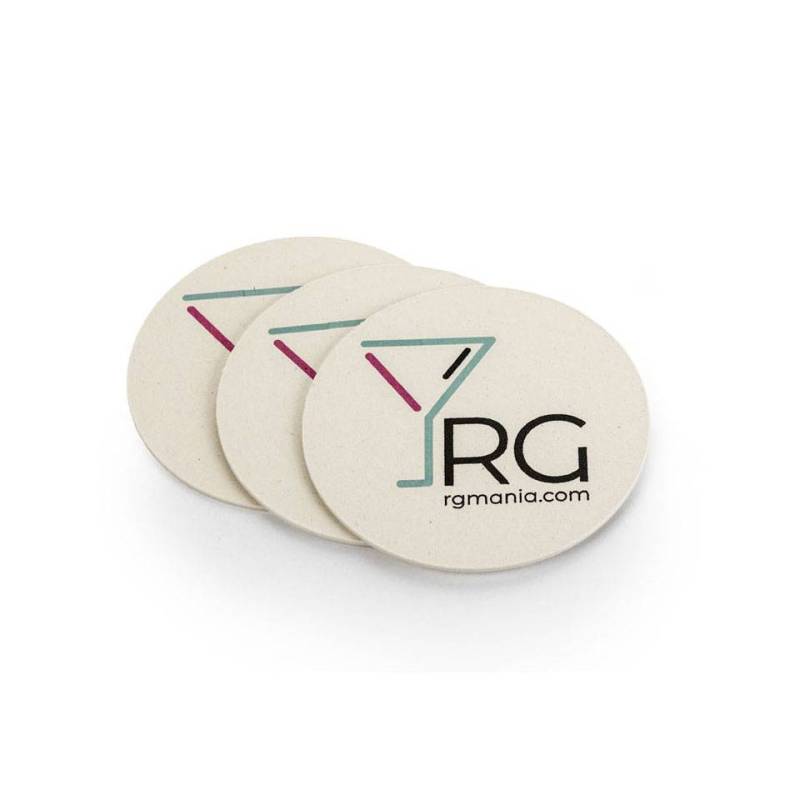 Customizable round coaster made of vegetable cardboard cm 9