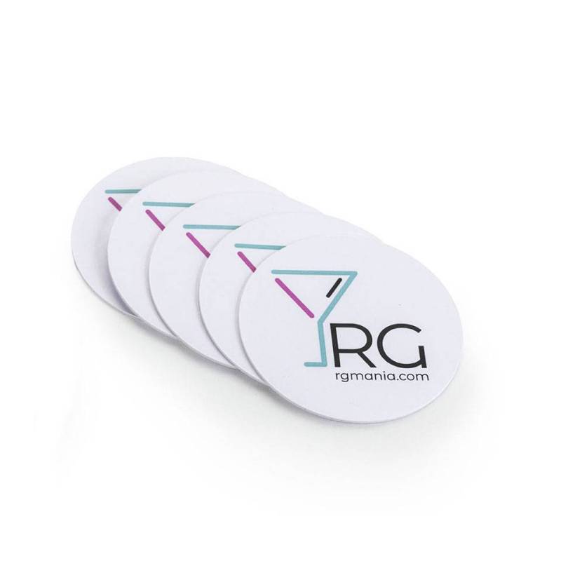 Individuell gestaltbarer runder wasserfester Papieruntersetzer 9 cm