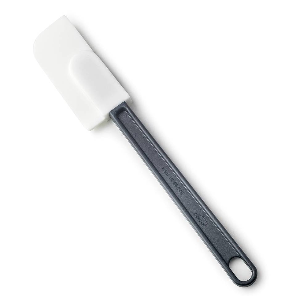 Soft beveled silicone and abs spatula black and white cm 35