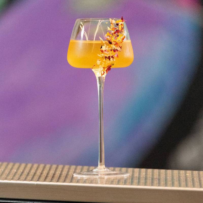 nick & nora sam collection saffron blown glass goblet cl 13