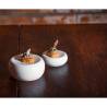 Velvet white porcelain round podium riser cm 13