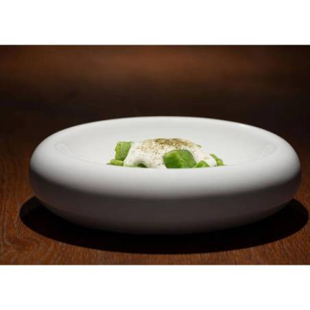 Plat à coussin en porcelaine blanche Velours 16 cm