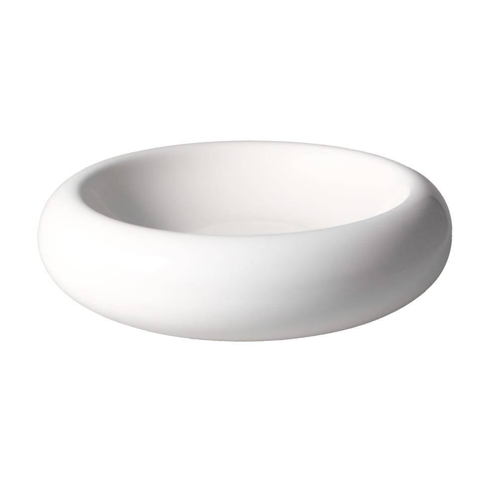 Velvet pillow bottom plate in white porcelain 22 cm