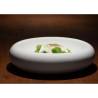 Velvet pillow bottom plate in white porcelain 22 cm