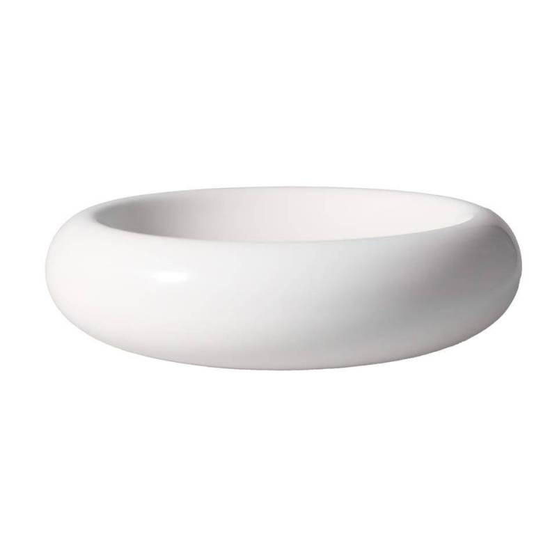 Velvet pillow bottom plate in white porcelain 22 cm