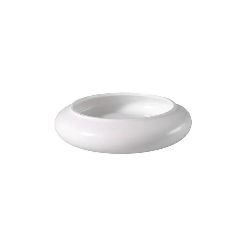 Piatto piano cuscino Velvet in porcellana bianca cm 15,5