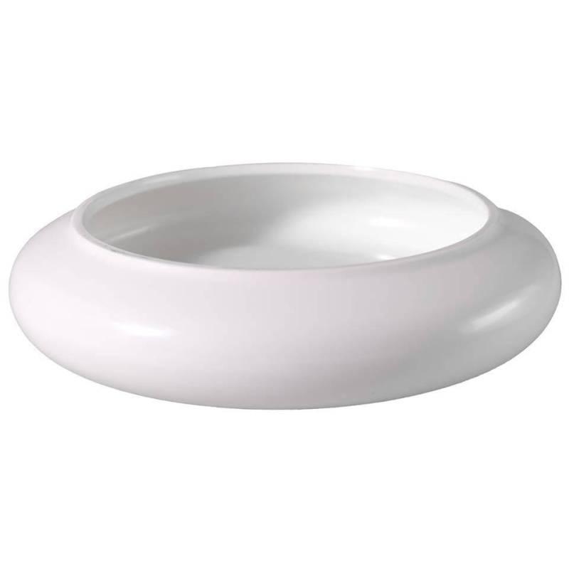 Plato cojín terciopelo porcelana blanca 22,5 cm