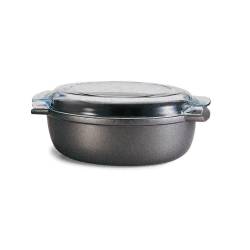 Platinum Risolì nonstick aluminum oval casserole with lid 32x22 cm