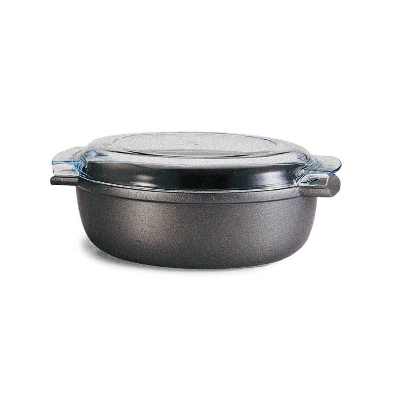 Platinum Risolì aluminium antiadhésif cocotte ovale avec couvercle 32x22 cm