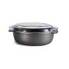 Platin Risolì antihaftbeschichtete ovale Aluminiumkasserolle mit Deckel 32x22 cm