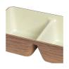 Coupe rectangulaire 2 compartiments en ps et beige effet bois cm 17x9x4,4