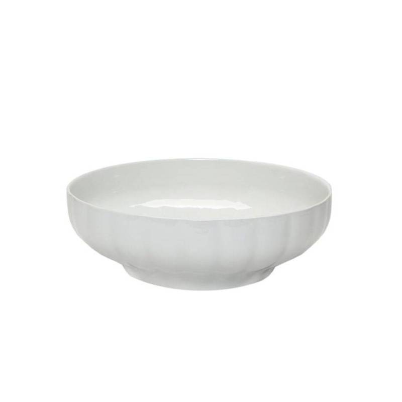 Ensaladera acanalada Napoli/Trento de porcelana blanca 26 cm