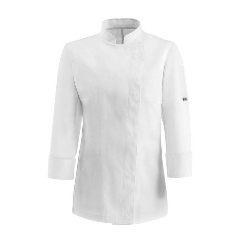 Girl Egochef cook jacket in white cotton XS