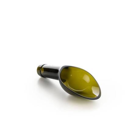 Cucchiaio bottiglia in vetro verde oliva cm 16,5x7,2