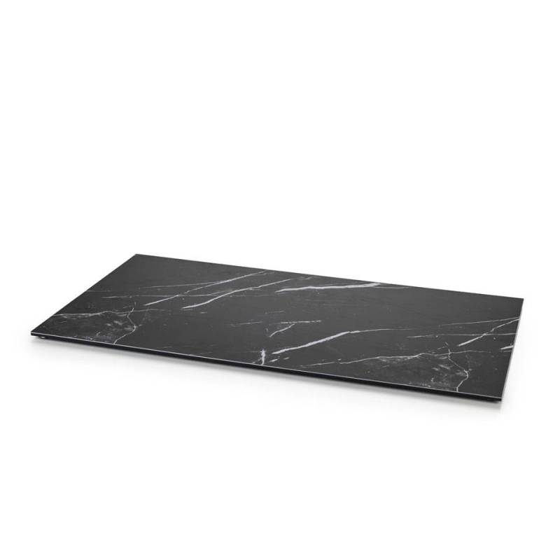 Rechteckiges Tablett gn 1/1 schwarzes Acryl mit Marmoreffekt cm 53x32,5