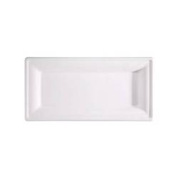 Piatto rettangolare in polpa di cellulosa bianca cm 26x13