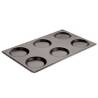 Plaque de cuisson rectangulaire gn 1/1 avec 6 empreintes en acier antiadhésif