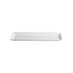 Piatto rettangolare Ming in porcellana bianca cm 23,5x12