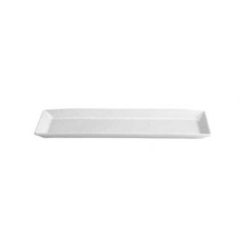 Plato rectangular de porcelana blanca Ming 23,5x12 cm