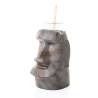 Porta bicchiere in resina con bicchiere in vetro Grey Moai 100% Chef cl 30