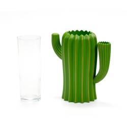 Porta bicchiere in resina con bicchiere in vetro Cactus 100% Chef cl 30