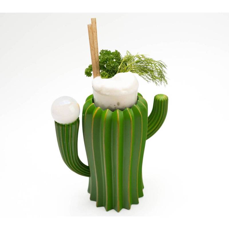 Resin glass holder with glass Cactus 100% Chef cl 30